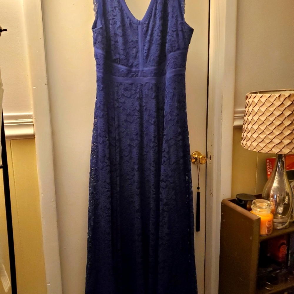 Torrid navy blue full length lace gown
